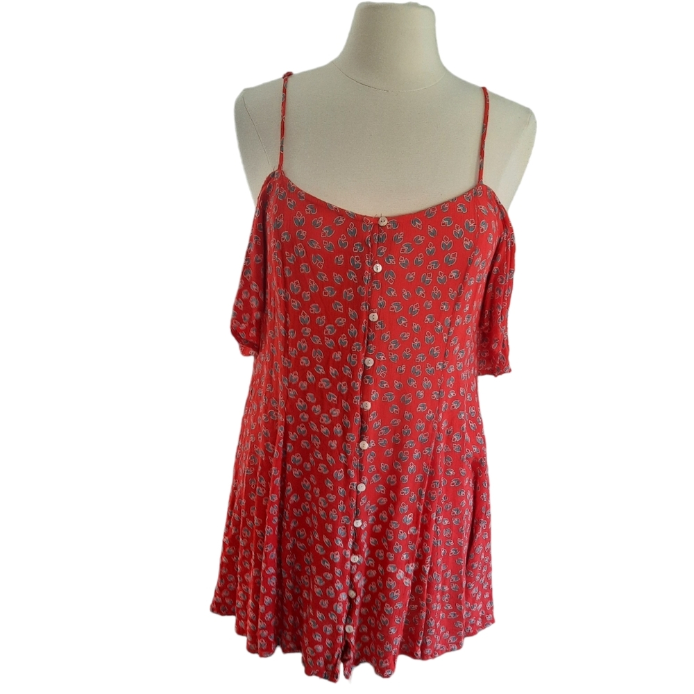 Patrons of Peace Off The Shoulder Ditsy 90s Floral Mini Dress